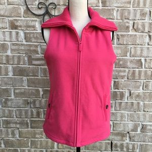Lands' End Pink Fleece Vest Small EUC
